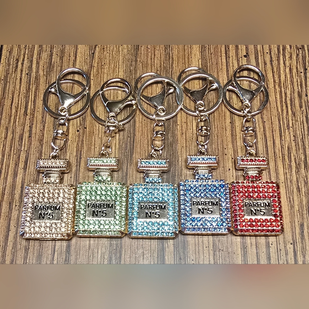 Elegant Crystal Perfume Bottle Keychain